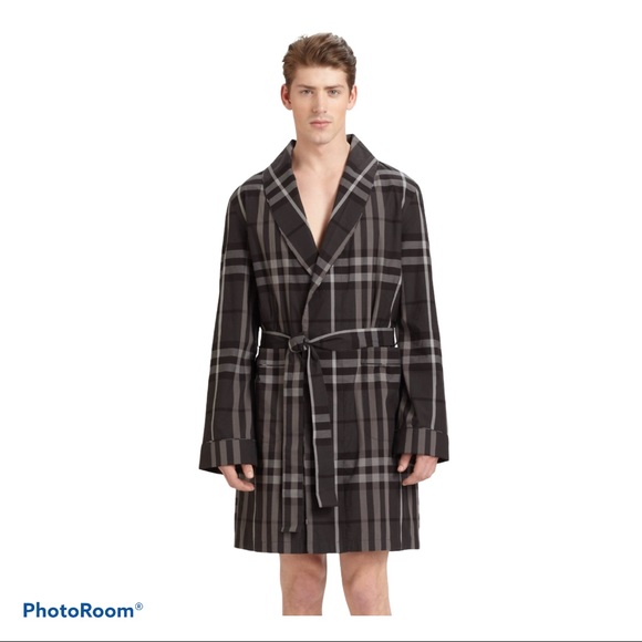 Burberry Other - Burberry Men’s Check Robe in Dark Charcoal. Large.